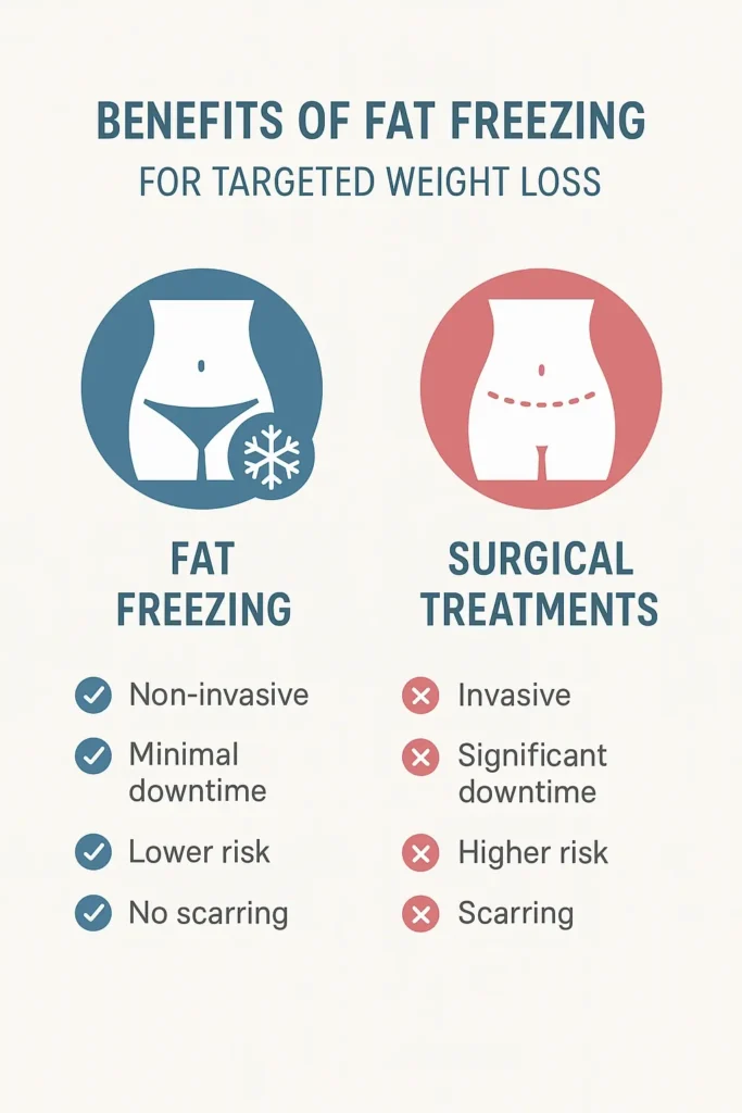 graphic showing the benefits of fat freezing Gloucestershire