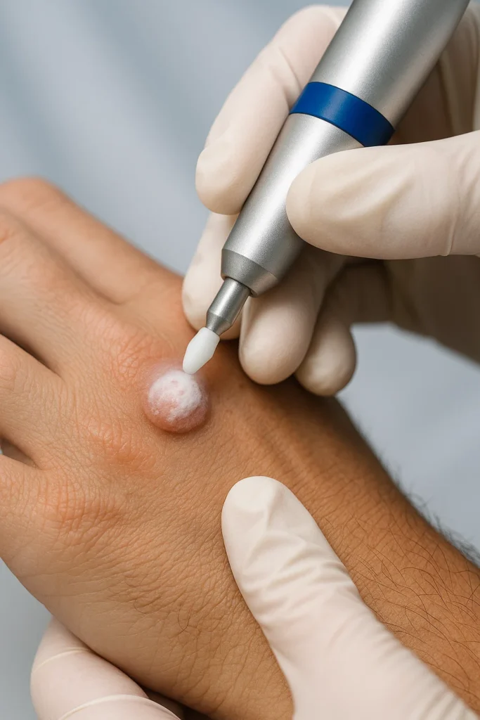 example of wart removal Gloucestershire using cryopen