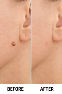 Skin tags removal Gloucestershire before and after