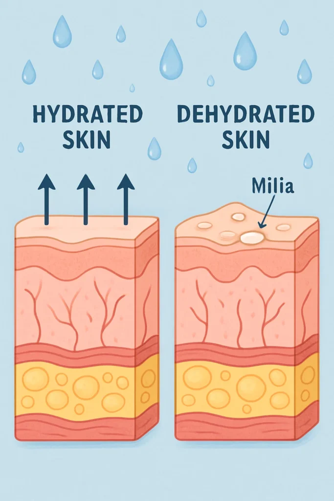The importance of hydration and milia production Gloucestershire