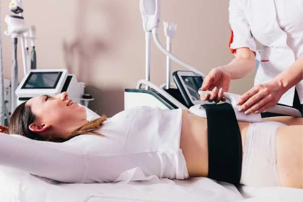 woman having body sculpting to help improve her body image and her mental health Gloucestershire